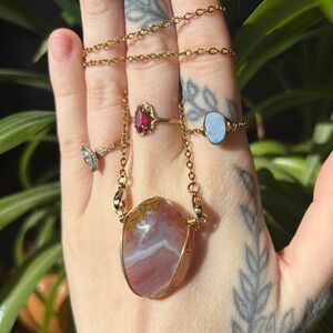 Crazy lace agate interchangeable necklace